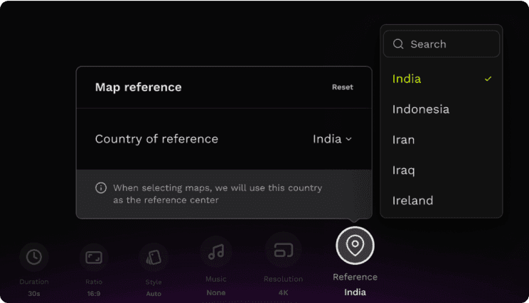 Map data based on source country